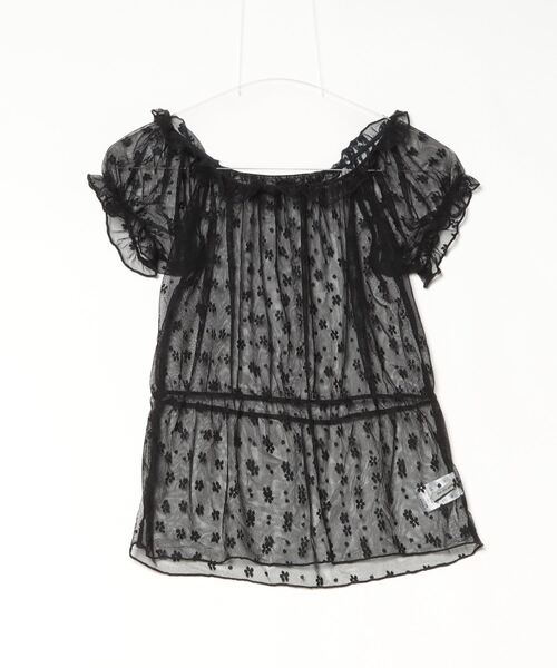 Per sist ence(パーシエンス)の「シアーレース半袖トップス/オフショル2WAY(Tシャツ/カットソー・レディース・ホワイト/ブラック・ONE SIZE)」の11枚目の写真