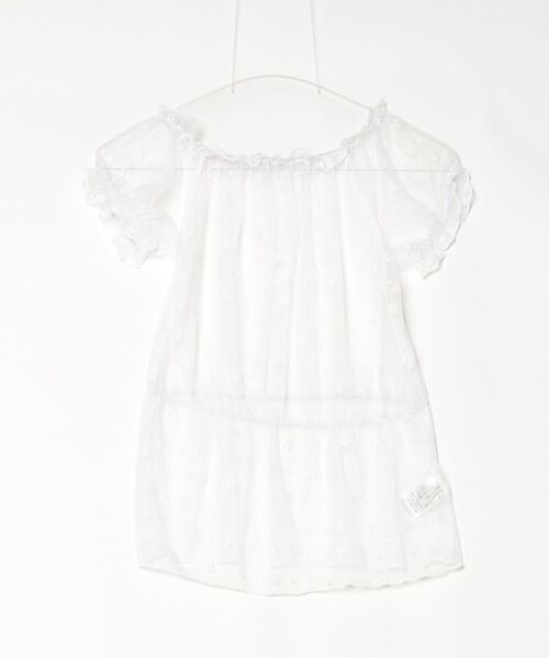 Per sist ence(パーシエンス)の「シアーレース半袖トップス/オフショル2WAY(Tシャツ/カットソー・レディース・ホワイト/ブラック・ONE SIZE)」の7枚目の写真