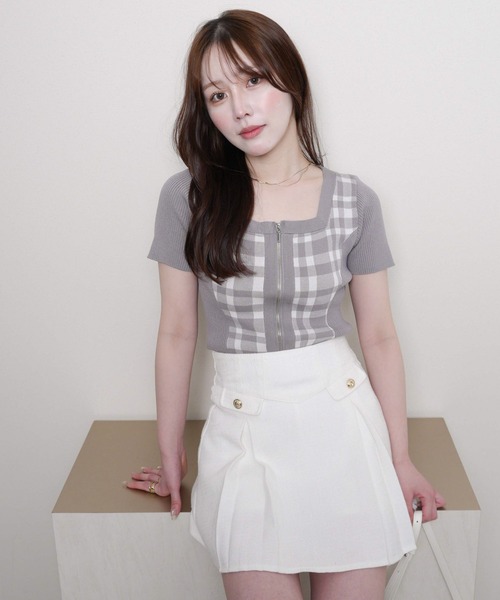 LIPSERVICE（リップサービス）の「フロントZIPチェックジャガード