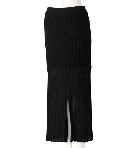 anap mimpi(アナップミンピ)の「ストライプ編み リブ ニット ペンシル ロング スカート(スカート・レディース・ブラック/グレー系その他/アイボリー・FREE)」の19枚目の写真