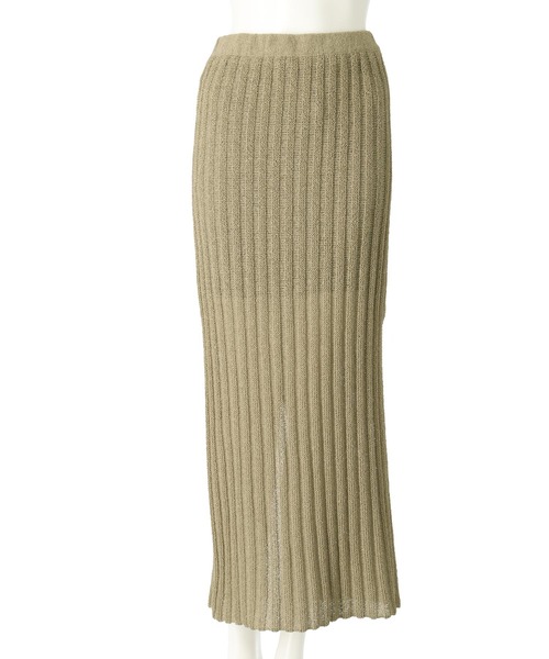 anap mimpi(アナップミンピ)の「ストライプ編み リブ ニット ペンシル ロング スカート(スカート・レディース・ブラック/グレー系その他/アイボリー・FREE)」の14枚目の写真
