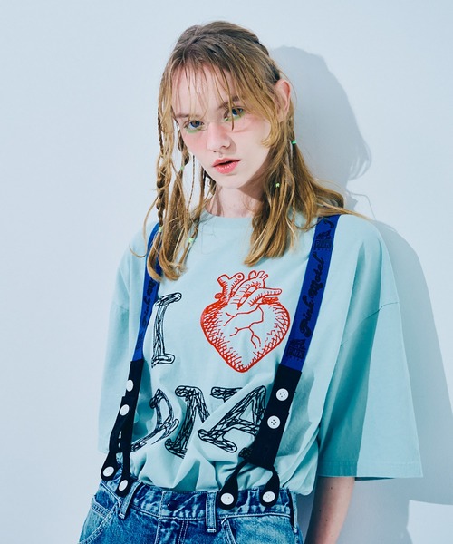 RNA - RNA 七分袖Tシャツ レコード ペイントTシャツ アールエヌエー ミュージック M2505 I LOVE NY BIG T(M ホワイト): トップス - RNA ONLINE