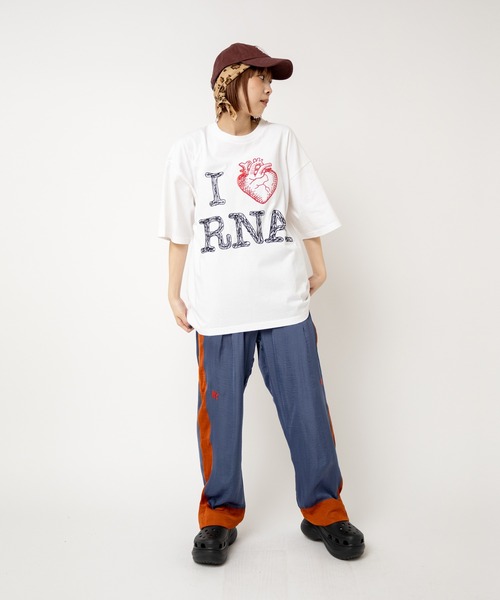 RNA - RNA ミュージック ハンバーガー 半袖Tシャツ ラジカセ レコードT M M2504 I LOVE RNA BIG T（Tシャツ/カットソー）｜RNA（アール