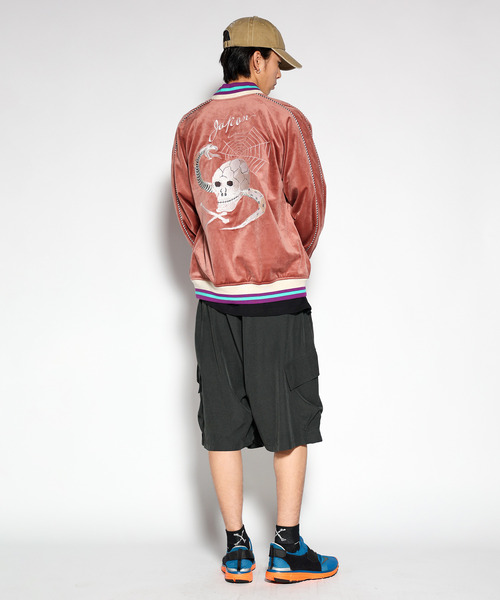 ALDIES(アールディーズ)の「Skull Souvenir Jacket / スカルスーベニアジャケット(スカジャン・メンズ・バーガンディー/ピンク/ターコイズブルー・SMALL/MEDIUM/LARGE/X-LARGE)」の19枚目の写真