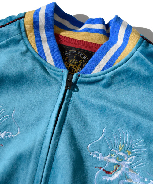 ALDIES(アールディーズ)の「Skull Souvenir Jacket / スカルスーベニアジャケット(スカジャン・メンズ・バーガンディー/ピンク/ターコイズブルー・SMALL/MEDIUM/LARGE/X-LARGE)」の12枚目の写真