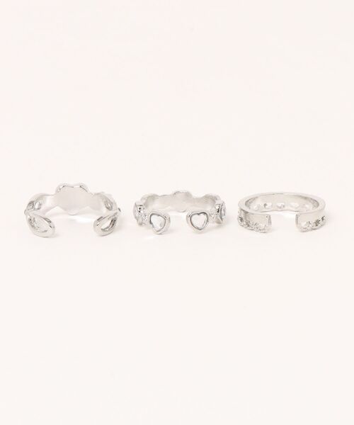 Mayree（メイリー）の「【urge select】Y2K ハートモチーフ リング【3個セット】（リング・レディース・シルバー系2/シルバー系1・FREE）」の4枚目の写真