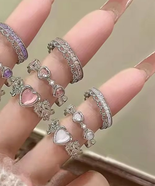 Mayree（メイリー）の「【urge select】Y2K ハートモチーフ リング【3個セット】（リング・レディース・シルバー系2/シルバー系1・FREE）」の3枚目の写真