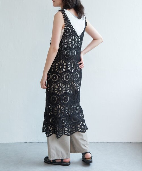 VENCEEXCHANGE（ヴァンスエクスチェンジ）の「かぎ編みワンピース（ワンピース・レディース・ブラック/アイボリー・FREE）」の11枚目の写真