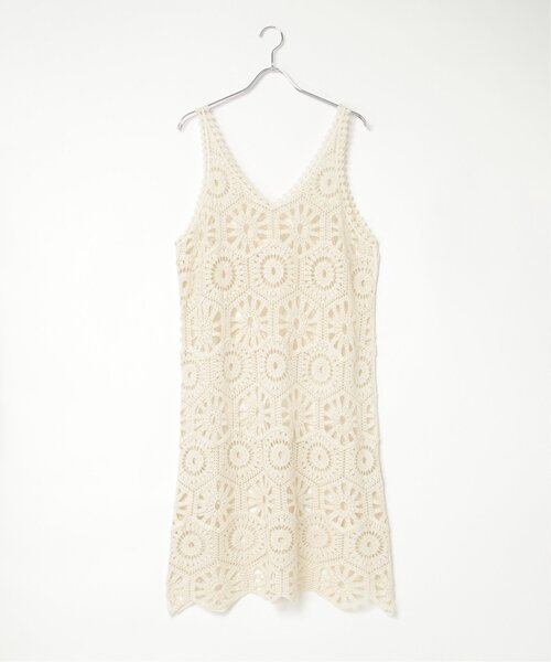 VENCEEXCHANGE（ヴァンスエクスチェンジ）の「かぎ編みワンピース（ワンピース・レディース・ブラック/アイボリー・FREE）」の12枚目の写真