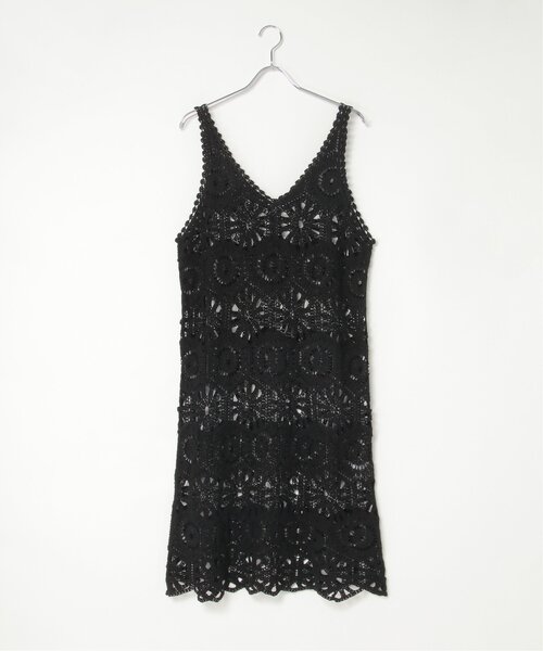 VENCEEXCHANGE（ヴァンスエクスチェンジ）の「かぎ編みワンピース（ワンピース・レディース・ブラック/アイボリー・FREE）」の13枚目の写真