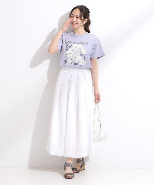 Cutie Blonde（キューティーブロンド）の「【S-LL/ひんやり/汗ジミ軽減/UVカット】グラフィックアソートTシャツ（Tシャツ/カットソー・レディース・ホワイト系3/イエロー系その他2/ピンク系1/ピンク系4/チャコール/グレー系その他2/ホワイト系5/ホワイト系1/グレー系その他/パープル系1/ホワイト系6・03/04/02/01）」の22枚目の写真