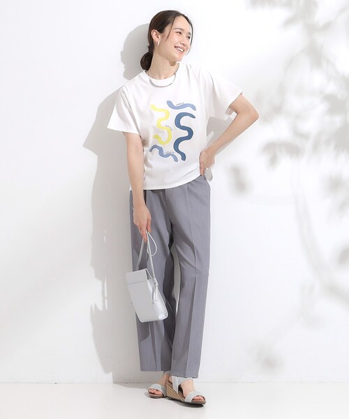 Cutie Blonde（キューティーブロンド）の「【S-LL/ひんやり/汗ジミ軽減/UVカット】グラフィックアソートTシャツ（Tシャツ/カットソー・レディース・ホワイト系3/イエロー系その他2/ピンク系1/ピンク系4/チャコール/グレー系その他2/ホワイト系5/ホワイト系1/グレー系その他/パープル系1/ホワイト系6・03/04/02/01）」の22枚目の写真