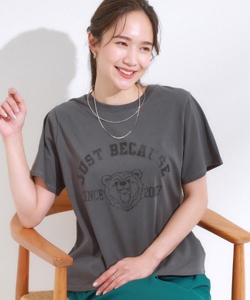 Cutie Blonde（キューティーブロンド）の「【S-LL/ひんやり/汗ジミ軽減/UVカット】グラフィックアソートTシャツ（Tシャツ/カットソー・レディース・ホワイト系3/イエロー系その他2/ピンク系1/ピンク系4/チャコール/グレー系その他2/ホワイト系5/ホワイト系1/グレー系その他/パープル系1/ホワイト系6・03/04/02/01）」の7枚目の写真