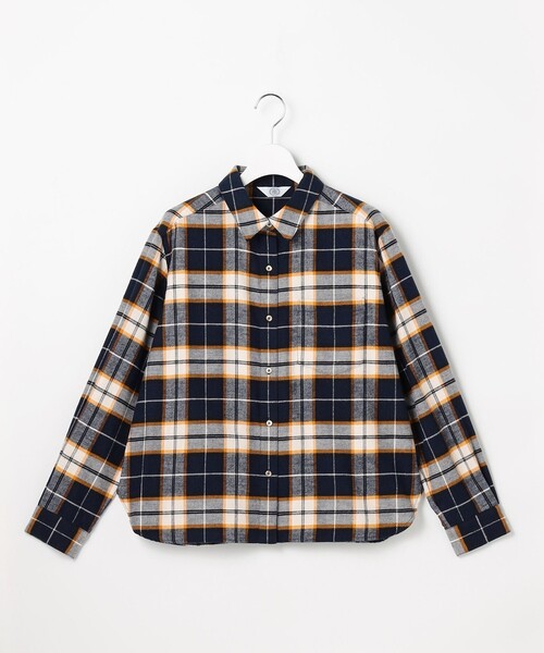 J.PRESS（ジェイプレス）の「コットン起毛タータンチェック ショート丈 シャツ ブラウス（シャツ/ブラウス・レディース・ブラック系3/ネイビー系3/アイボリー系3・11/9）」の11枚目の写真