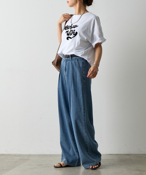 COLONY 2139(コロニートゥーワンスリーナイン)の「MellowプリントTシャツ(Tシャツ/カットソー・レディース・ホワイト/ブラウン/ピンク/ブラック/ブルー・FREE)」の22枚目の写真