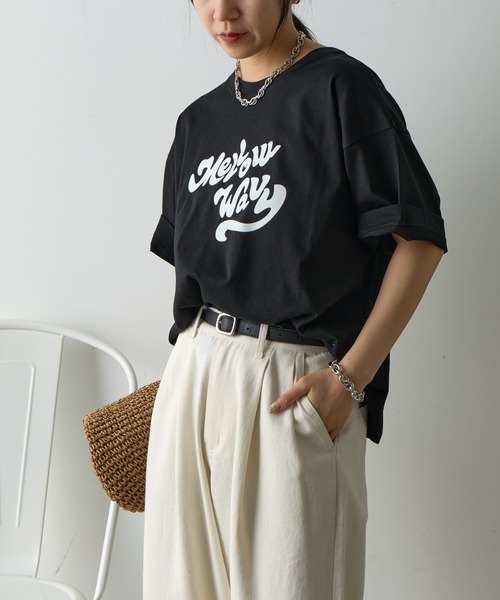 COLONY 2139(コロニートゥーワンスリーナイン)の「MellowプリントTシャツ(Tシャツ/カットソー・レディース・ホワイト/ブラウン/ピンク/ブラック/ブルー・FREE)」の18枚目の写真