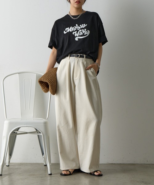 COLONY 2139(コロニートゥーワンスリーナイン)の「MellowプリントTシャツ(Tシャツ/カットソー・レディース・ホワイト/ブラウン/ピンク/ブラック/ブルー・FREE)」の17枚目の写真