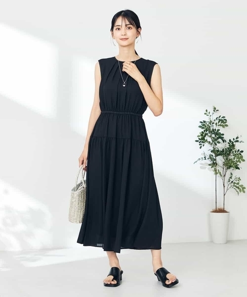 a.v.v(アーヴェヴェ)の「配色パイピング切り替えワンピース(ワンピース・レディース・アイボリー/ブラック・36/40/38/42)」の13枚目の写真