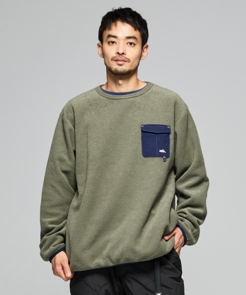 KRIFF MAYER(クリフメイヤー)の「【暖か裏起毛】ブークレポケットロンT(Tシャツ/カットソー・メンズ・ブラック/カーキ/ブラウン/カラフル/サンドベージュ・MEDIUM/LARGE/X-LARGE)」の4枚目の写真