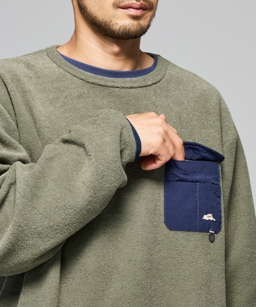 KRIFF MAYER(クリフメイヤー)の「【暖か裏起毛】ブークレポケットロンT(Tシャツ/カットソー・メンズ・ブラック/カーキ/ブラウン/カラフル/サンドベージュ・MEDIUM/LARGE/X-LARGE)」の14枚目の写真