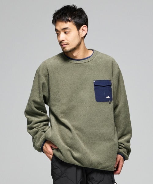 KRIFF MAYER(クリフメイヤー)の「【暖か裏起毛】ブークレポケットロンT(Tシャツ/カットソー・メンズ・ブラック/カーキ/ブラウン/カラフル/サンドベージュ・MEDIUM/LARGE/X-LARGE)」の15枚目の写真