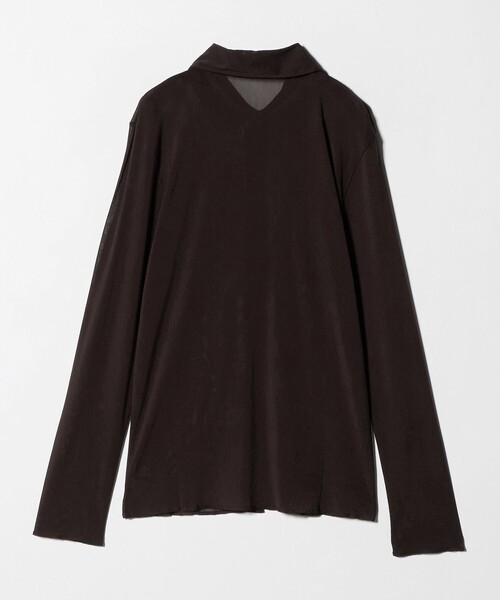 6（ロク）の「＜6(ROKU)＞ナイロン チュール シャツ（カーディガン/ボレロ・レディース・ダークブラウン/オフホワイト/その他1・FREE）」の6枚目の写真