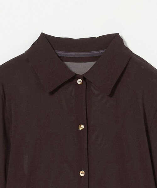 6（ロク）の「＜6(ROKU)＞ナイロン チュール シャツ（カーディガン/ボレロ・レディース・ダークブラウン/オフホワイト/その他1・FREE）」の16枚目の写真