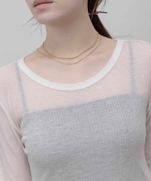 新品タグ付 Eimee Law エイミーロウ テンセルウール　シアーリブトップス Eimee Law tシャツ テンセルウール シアーリブトップス