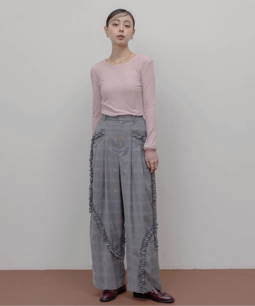 Eimee Law(エイミーロウ)の「テンセルウール シアーリブトップス(Tシャツ/カットソー・レディース・ライトグレー/モカ/ライトピンク/ブラック/アイボリー・FREE)」の19枚目の写真