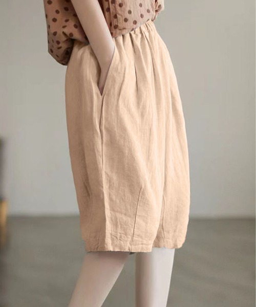 BLANC FICELLE(ブランフィセル)の「綿混 ショーツ(その他パンツ・レディース・ブラウン/グリーン/ブラック/ナチュラル・M/L/XL)」の2枚目の写真