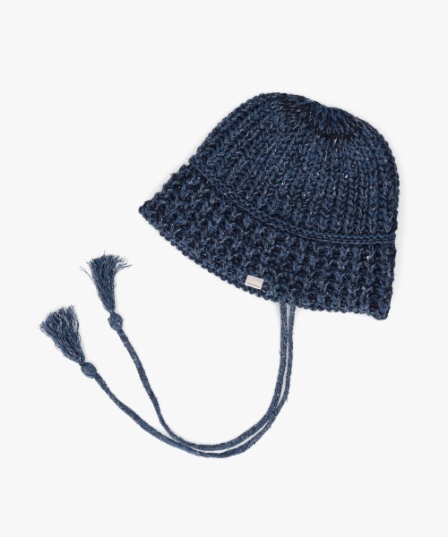 OVERRIDE（オーバーライド）の「OVERRIDE  KNIT BALLOON CLOCHE HAT SGP / オーバーライド（ハット・レディース・イエロー/ブルー/ブラック・57~59cm）」の2枚目の写真