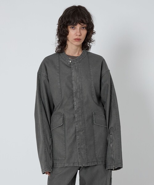 アストラット ASTRAET 4ポケット ノーカラーコート　ブラック　サイズ0 アストラット ASTRAET 4ポケット ノーカラーコート ブラック サイズ0