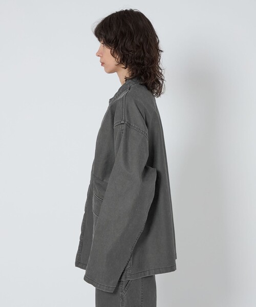 ASTRAET＞コーティング ノーカラー ジップブルゾン UNISEX（ブルゾン