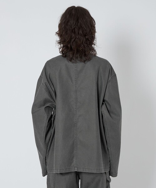 セール】＜ASTRAET＞コーティング ノーカラー ジップブルゾン UNISEX