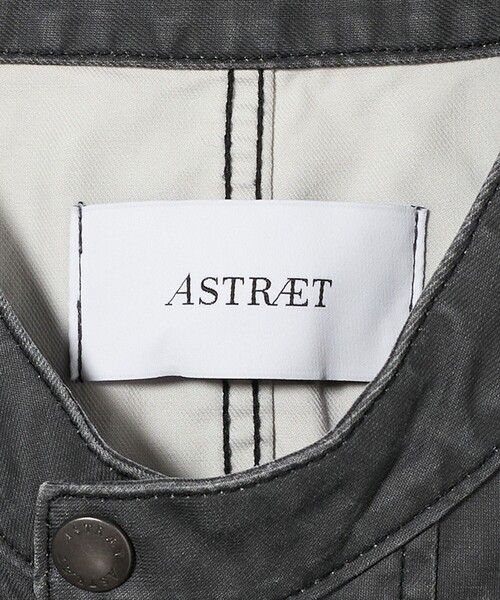 セール】＜ASTRAET＞コーティング ノーカラー ジップブルゾン UNISEX