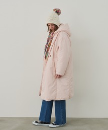 レディースのダウンジャケット/コート（ピンク/桃色系・ロング丈