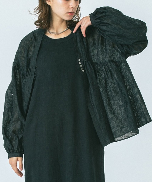 ROSE BUD(ローズバッド)の「(GENE HEAVENS)SHEER SUMMER BLOUSE(シャツ/ブラウス・レディース・グリーン/オフホワイト/ブラック・ONE SIZE)」の3枚目の写真