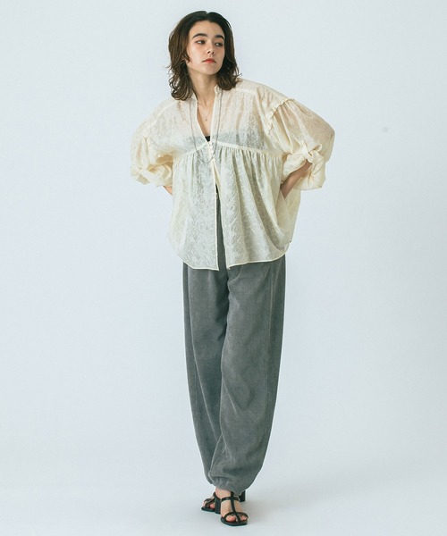ROSE BUD(ローズバッド)の「(GENE HEAVENS)SHEER SUMMER BLOUSE(シャツ/ブラウス・レディース・グリーン/オフホワイト/ブラック・ONE SIZE)」の21枚目の写真