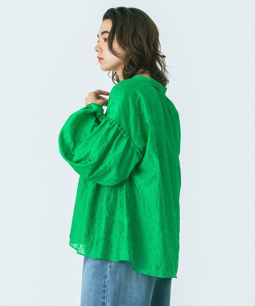 ROSE BUD(ローズバッド)の「(GENE HEAVENS)SHEER SUMMER BLOUSE(シャツ/ブラウス・レディース・グリーン/オフホワイト/ブラック・ONE SIZE)」の11枚目の写真