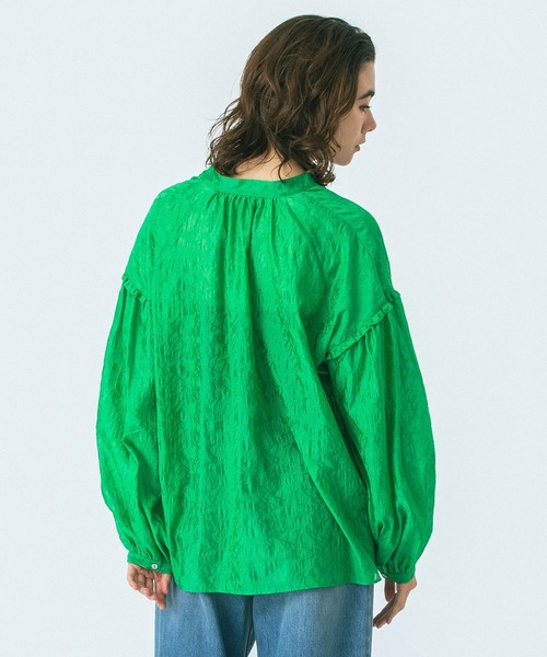 ROSE BUD(ローズバッド)の「(GENE HEAVENS)SHEER SUMMER BLOUSE(シャツ/ブラウス・レディース・グリーン/オフホワイト/ブラック・ONE SIZE)」の10枚目の写真