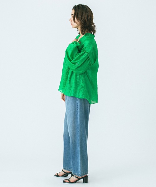 ROSE BUD(ローズバッド)の「(GENE HEAVENS)SHEER SUMMER BLOUSE(シャツ/ブラウス・レディース・グリーン/オフホワイト/ブラック・ONE SIZE)」の7枚目の写真
