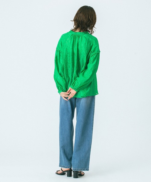 ROSE BUD(ローズバッド)の「(GENE HEAVENS)SHEER SUMMER BLOUSE(シャツ/ブラウス・レディース・グリーン/オフホワイト/ブラック・ONE SIZE)」の5枚目の写真