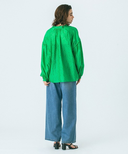 ROSE BUD(ローズバッド)の「(GENE HEAVENS)SHEER SUMMER BLOUSE(シャツ/ブラウス・レディース・グリーン/オフホワイト/ブラック・ONE SIZE)」の4枚目の写真