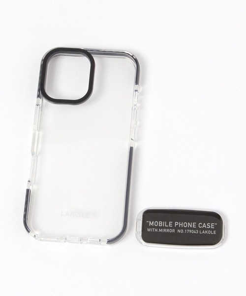 LAKOLE（ラコレ）の「ミラーiPhoneケース[iPhone16] / 576554（スマホケース/カバー・レディース・ブラック/ライトブルー/アイボリー/パープル/オレンジ・FREE）」の2枚目の写真
