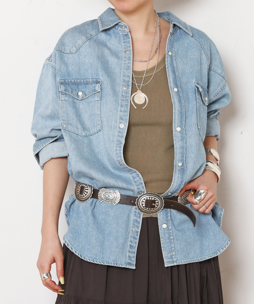 PUNTOVITA/プントヴィータ】CONCHO LEATHER BELT（ベルト