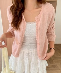 BLUMARINE 花柄　長袖　カーディガン　ピンク　フリル　シルクフリル BLUMARINE 花柄 長袖 カーディガン ピンク フリル シルクフリル