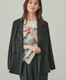美品✨【インディヴィ】ダブルテーラードジャケットパンツセットアップダークグリーン セットアップ」に該当するINDIVI（インディヴィ）のファッション