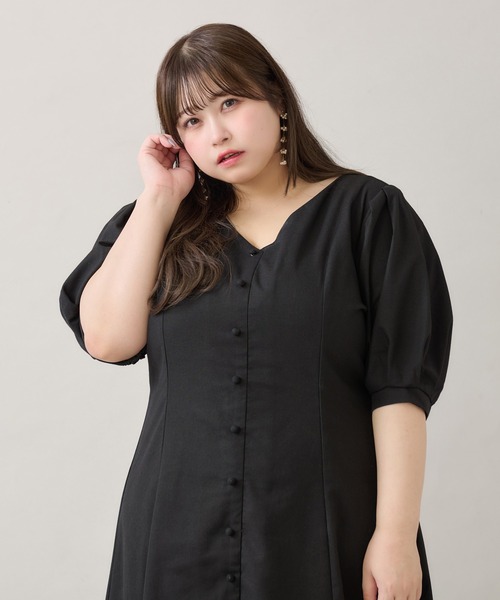 ZOZOTOWN完売品 Louiosy【大きいサイズ】リネンライクワンピース 大きいサイズ】リネンライクワンピース（ワンピース）｜Louiosy