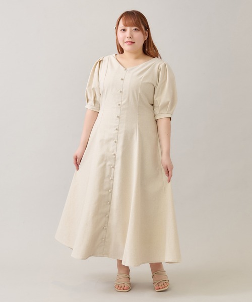 ZOZOTOWN完売品 Louiosy【大きいサイズ】リネンライクワンピース 大きいサイズ】リネンライクワンピース（ワンピース）｜Louiosy