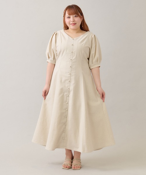ZOZOTOWN完売品 Louiosy【大きいサイズ】リネンライクワンピース 大きいサイズ】リネンライクワンピース（ワンピース）｜Louiosy